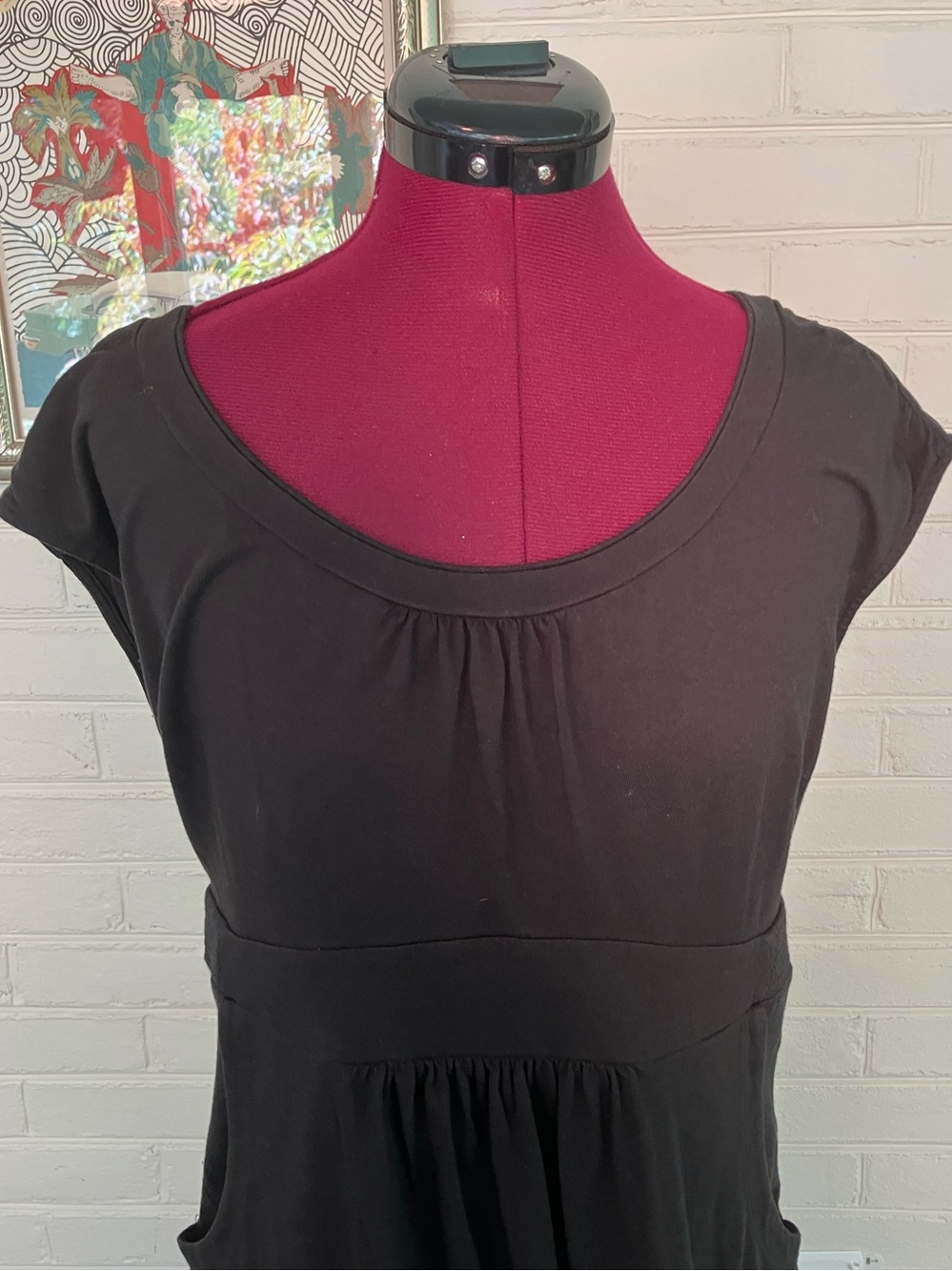 Boden Black Cotton Modal Dress with Pockets - Size Medium (UK 14 US 10R) - Picture 2 of 7